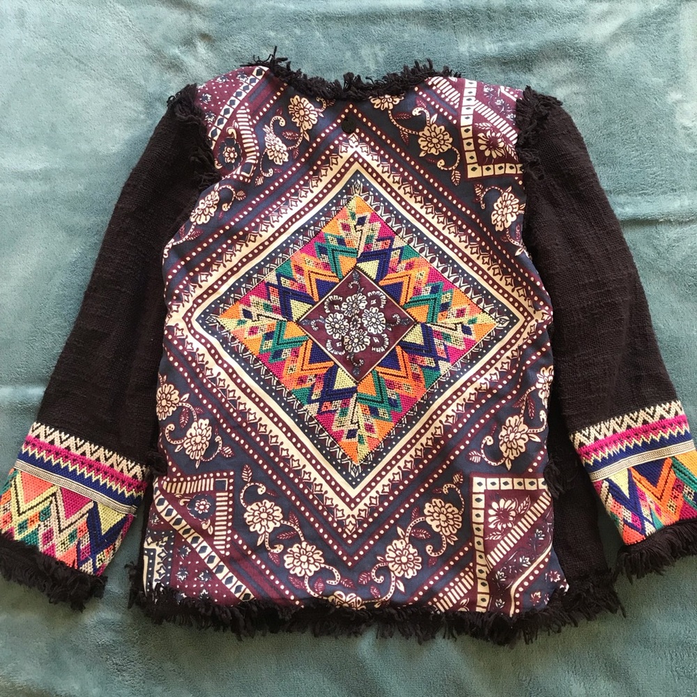 Billabong embroidered boho blazer